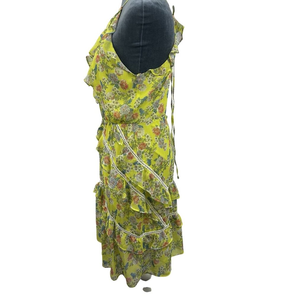 Marissa Webb Collective x RTR Women’s 6 Yellow Ruffle Halter Floral Mini Dress - Picture 15 of 16